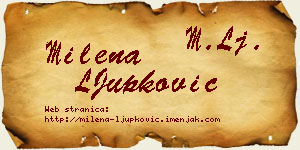 Milena LJupković vizit kartica